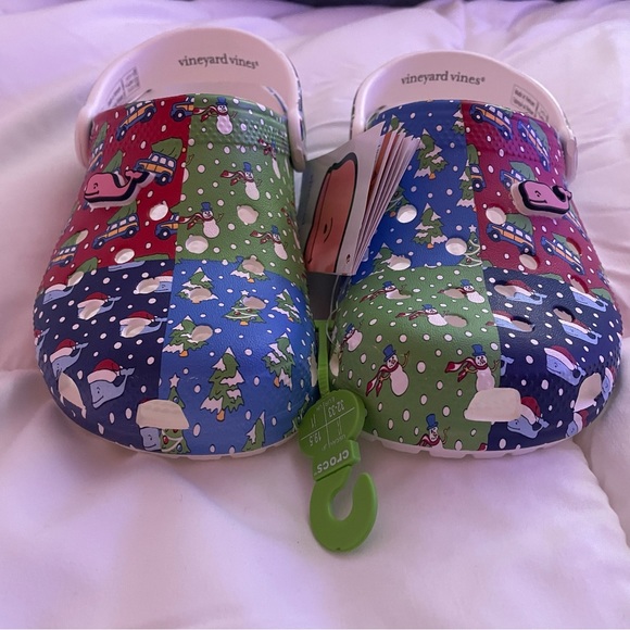 Crocs Kids Classic vineyard vines Clog Junior Size 1 J1 NEW Christmas Multicolor - Picture 2 of 8